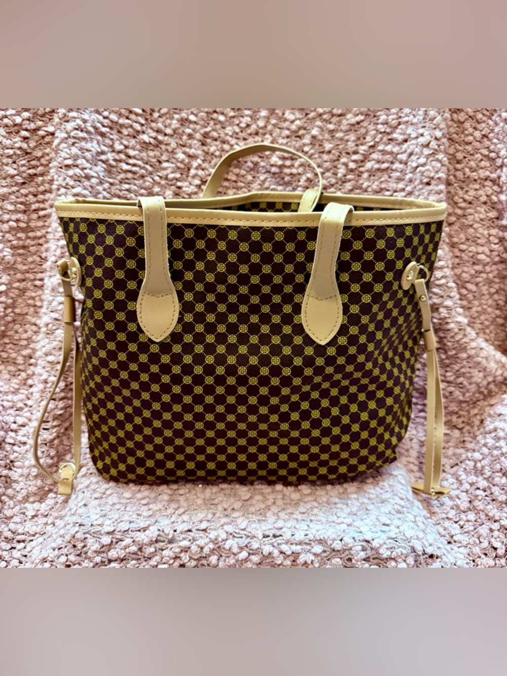 Black, Yellow, and Tan Handbag